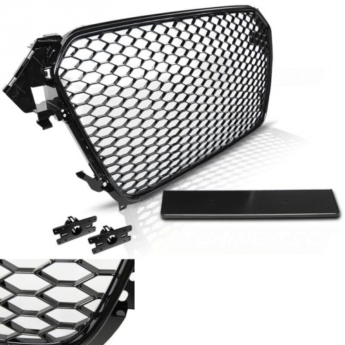 Grille calandre Audi A4 B8 facelift 11-15 - Noir brillant - look RS4