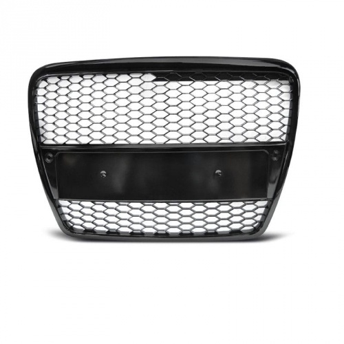 Grille calandre Audi A6 C6 04-08 - look RS6 - Noir Laqué