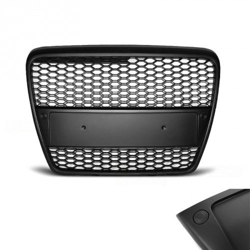 Grille calandre Audi A6 C6 04-08 - look RS6 - Noir Mat