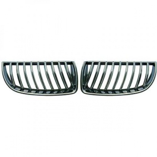 Grilles calandre BMW Serie 3 E90 E91 05-08 - Chrome