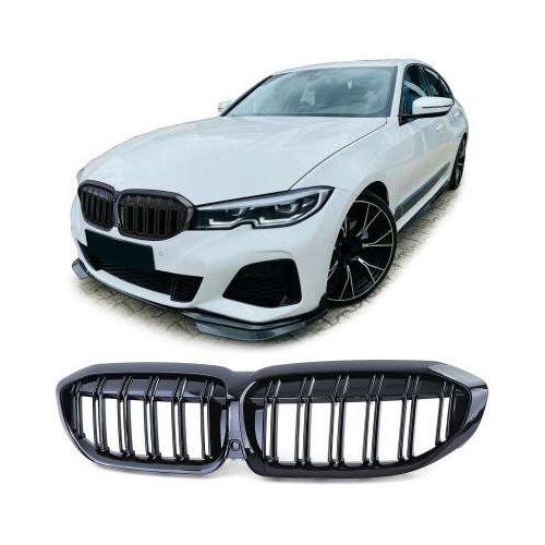 Grilles calandre BMW Serie 3 G20 G21 look m3 - 18-22 - Noir Brillant
