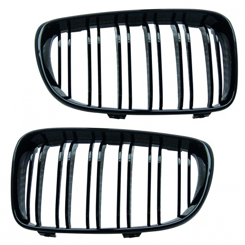 Grilles calandre BMW Serie 1 E81  E87 LCI 08-11 - Noir brillant - look M
