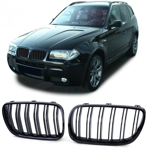 Grilles calandre BMW X3 (E83) 06-11 - Noir look M 6 lames