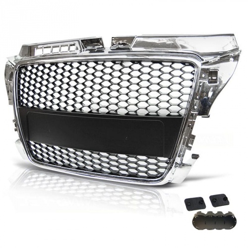 Grille calandre Audi A3 8P 08-12 - look RS3 - Chrome noir