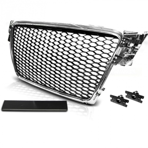 Grille calandre Audi A4 B8 08-11 - Chrome - look RS4