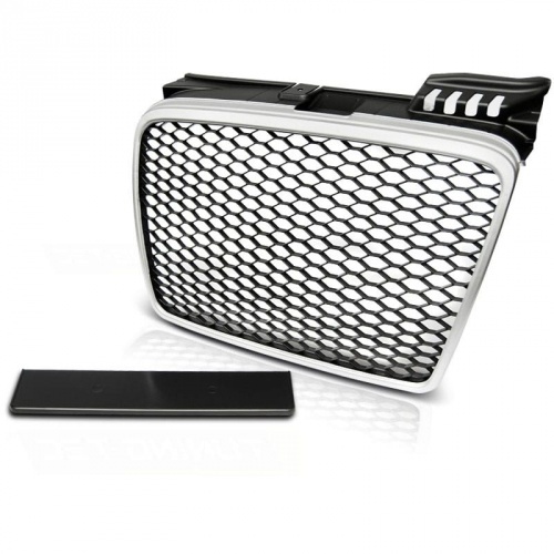 Grille calandre Audi A4 B7 04-08 - argent mat noir - look RS4
