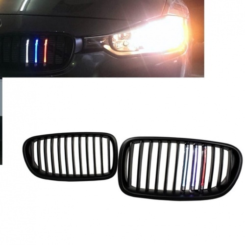 Grilles calandre LED BMW Serie 3 F30 F31 11-15 - Noir Brillant Mpower
