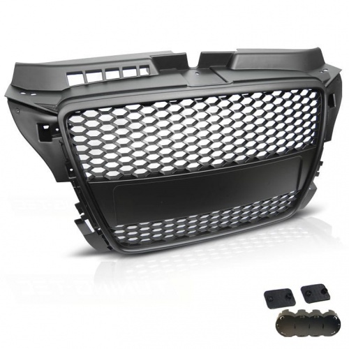 Grille calandre Audi A3 8P 08-12 - look RS3 - Noir Mat