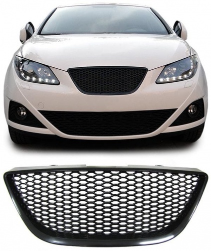 Grille calandre Seat Ibiza 6J 08-12 - Noir nid abeille