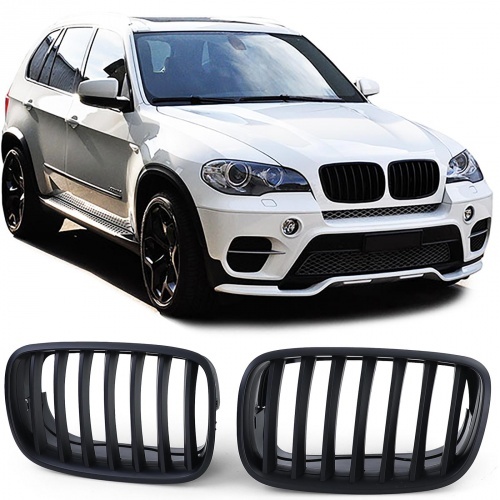 Grilles calandre BMW X5 E70 - X6 E71 07-13 mperf - Noir Mat