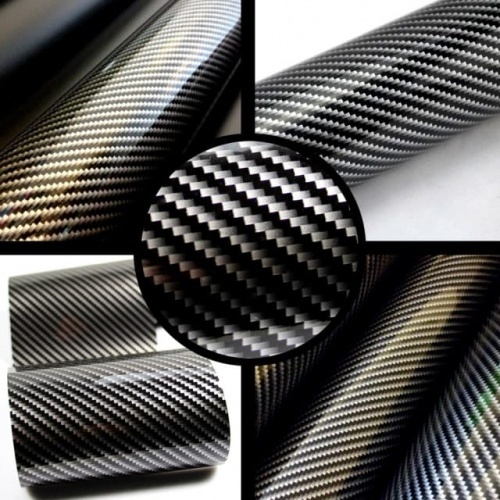 Vinyl adhesif 2D-B Carbone noir brillant au metre / 150cm