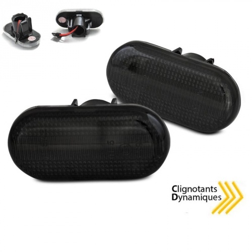 2 Clignotants d'aile dynamiques LED Dacia Renault - Noir