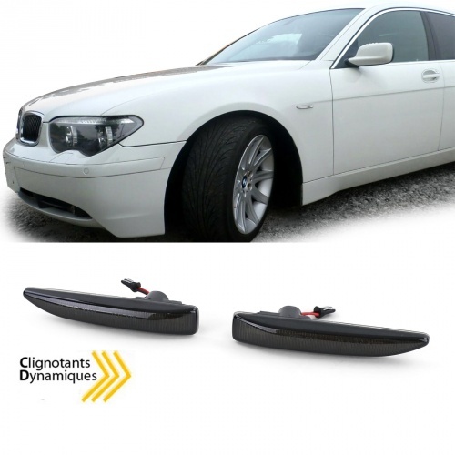 Clignotants repetiteurs LED dynamiques BMW Serie 7 E65 E66 E67 - Noir fume