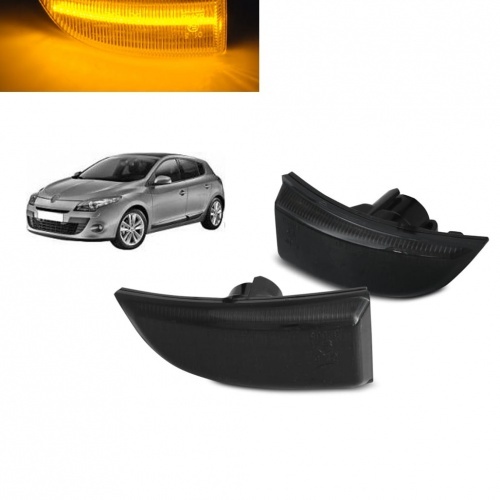 2 Clignotants retro dynamiques LED Renault Megane 3 Scenic 3 - Noir
