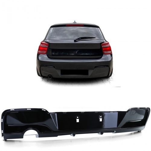 Diffuseur arriere BMW serie 1 F20 F21 phase 1 sortie simple noir brillant
