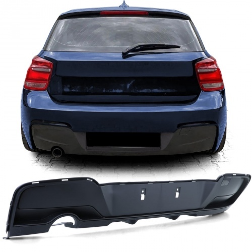 Diffuseur arriere BMW serie 1 F20 F21 phase 1 sortie simple noir mat