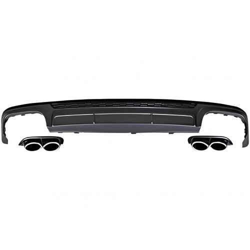 Diffuseur arriere AUDI A6 C8 sline 18-22 - Look S6 noir brillant argent