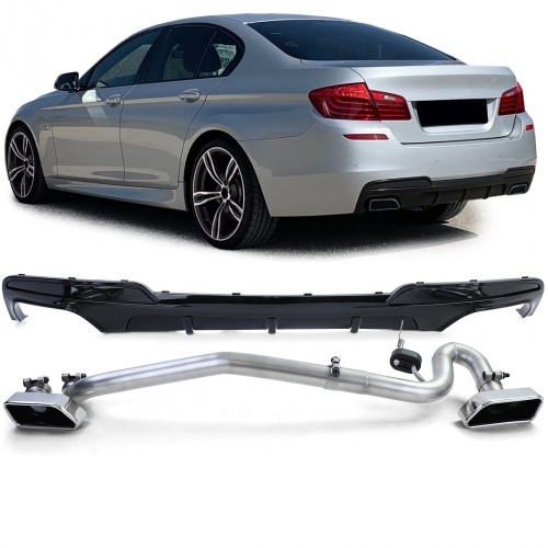 Kit Diffuseur Echappement BMW serie 5 F10 F11 duplex look V8 - Brillant
