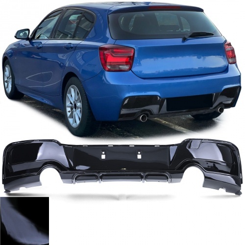 Diffuseur arriere BMW serie 1 F20 F21 phase 1 double sortie simple - brillant