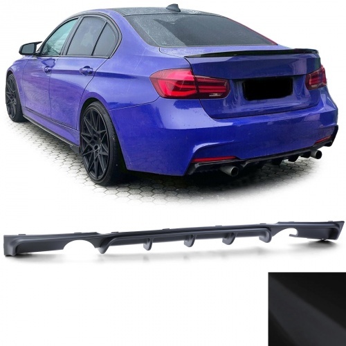 Diffuseur arriere BMW serie 3 F30 F31 double sortie simple 335i et 340i - noir mat M-P