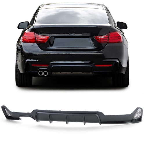 Diffuseur arriere BMW serie 4 F32 F33 F36 simple sortie double - noir mat