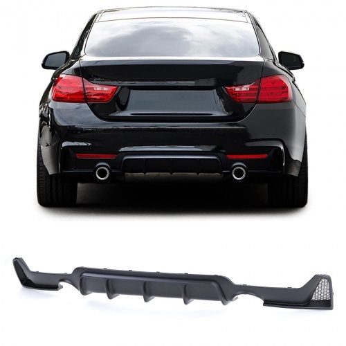 Diffuseur arriere BMW serie 4 F32 F33 F36 double sortie simple - noir mat