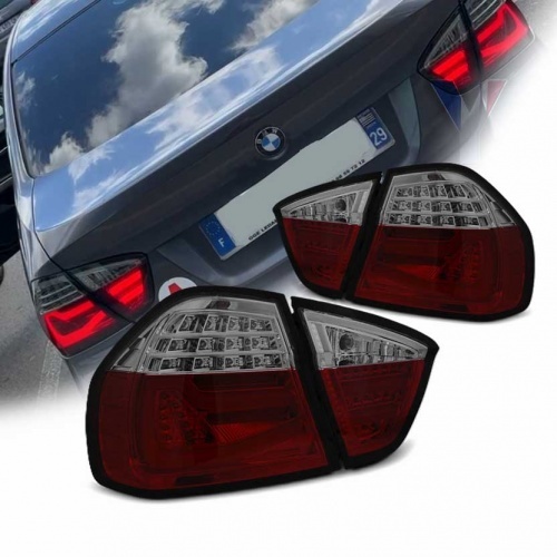 2 Feux arriere BMW Serie 3 E90 05-08 - LTI - Rouge/Fumé