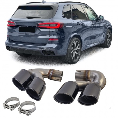Embouts - Pots Echappements inox noir BMW X5 G05 X6 G06 - look m