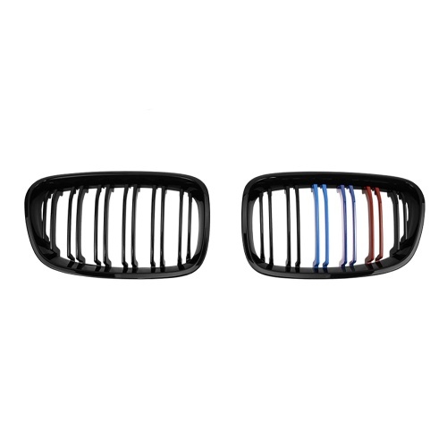 Grilles calandres BMW Serie 1 F20 F21 11-14 look couleur M - Noir Brillant