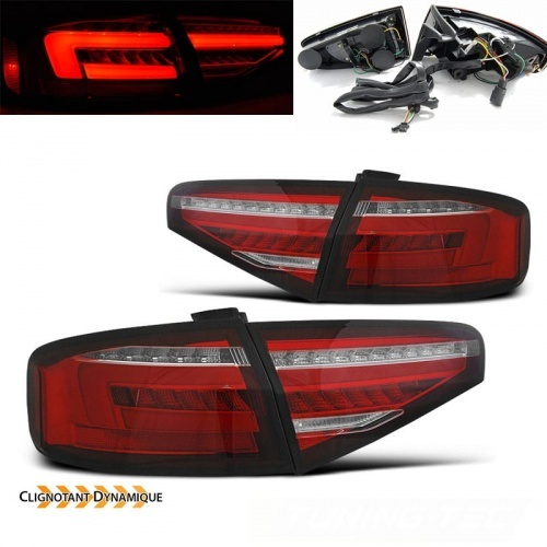2 Feux fullLED dynamiques AUDI A4 B8 berline 12-15 LTI Rouge