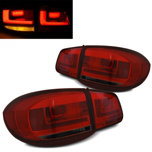 2 Feux arriere VW Tiguan 07-11 - LED BAR - Rouge fumée
