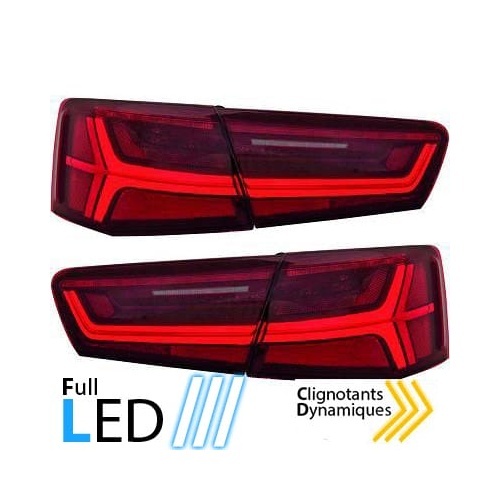 2 Feux arriere LED AUDI A6 C7 - fullLed Rouge - Dynamiques