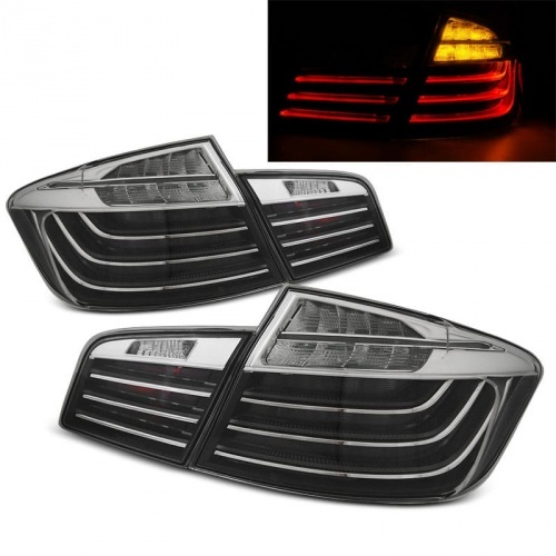 2 Feux arriere LED BMW Serie 5 F10 look LCI - 10-13 - Noir Chrome
