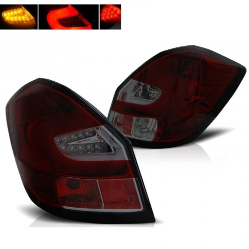 2 Feux arriere LED Skoda Fabia II - 07-14 - Fume Rouge