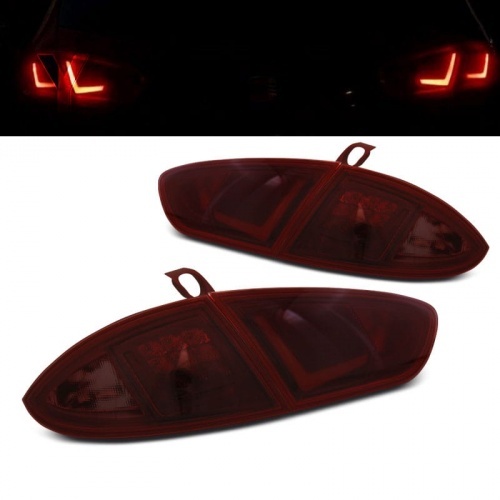 2 Feux SEAT Leon 1P1 phase 2 09-13 - LED BAR - Fumé rouge
