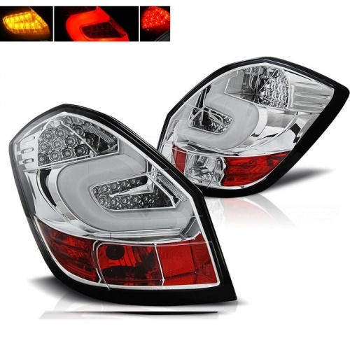 2 Feux arriere LED Skoda Fabia II - 07-14 - Chrome