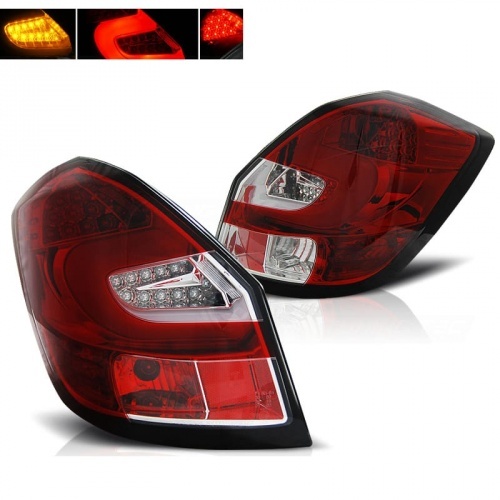 2 Feux arriere LED Skoda Fabia II - 07-14 - Rouge