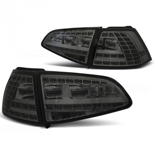 2 Feux arriere VW Golf 7 look GTI - LED - Chrome fume