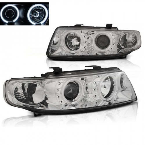 2 Phares SEAT Leon Toledo 1M 99-04 - Angel Eyes CCFL - Chrome