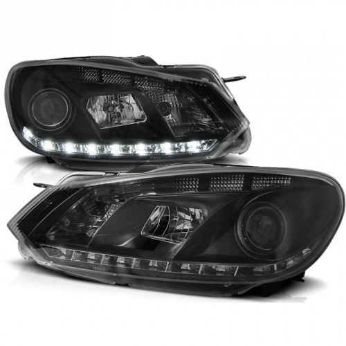 2 Phares avant VW GOLF 6 Devil Eyes LED - Noir