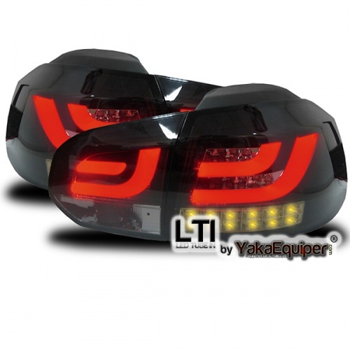 2 Feux arriere VW Golf 6 - LTI+LED - Noir