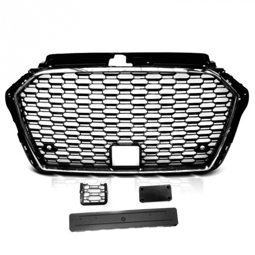 Grille calandre Audi A3 8V - 17-20 - look RS3 - Chrome - PDC - ACC