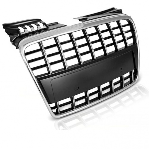 Grille calandre Audi A4 B7 04-08 - chrome noir - look S8