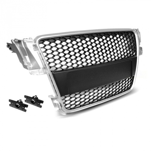 Grille calandre Audi A5 07-11 - look RS5 - Argent Noir