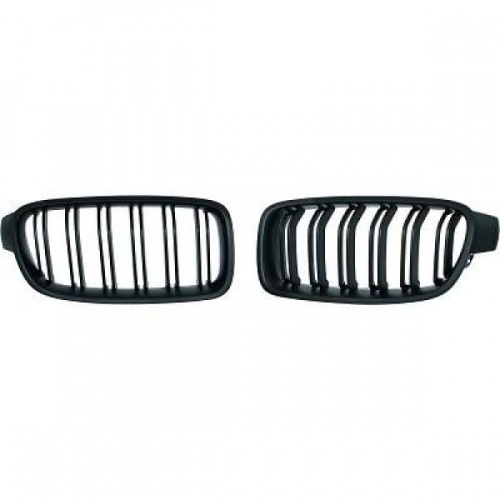 Grilles calandre BMW Serie 3 F30 F31 11-15 look M3 - Noir Mat