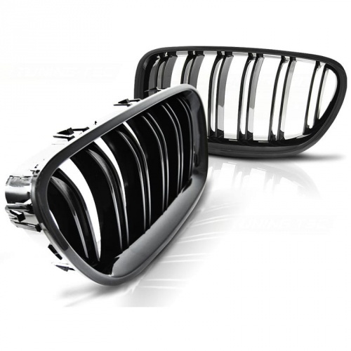 Grilles calandre BMW Serie 5 F10 F11 10-16 look M5 - Noir Brillant