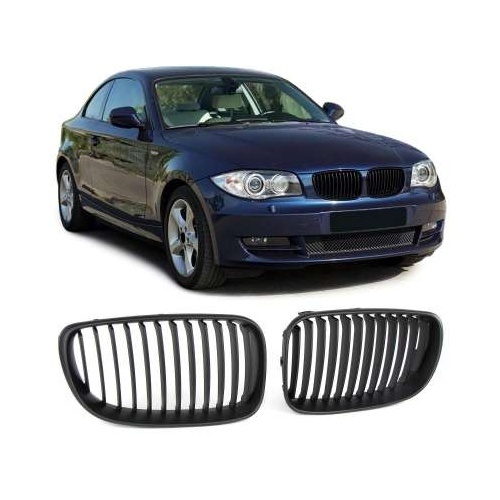 Grilles calandre BMW Serie 1 E81 E82 E87 E88 08-11 - Noir Mat