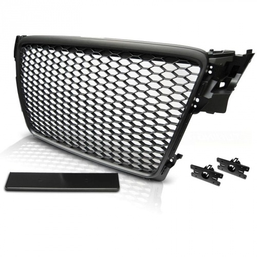 Grille calandre Audi A4 B8 08-11 - noir mat - look RS4