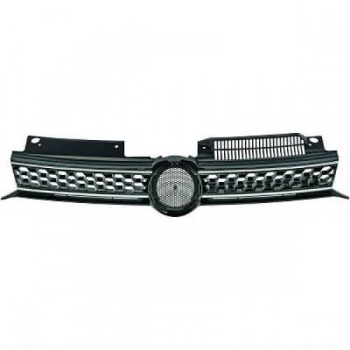 Grille calandre VW Golf 6 (VI) - look GTD- Noir chrome