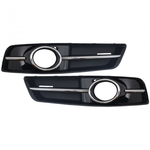 Grilles antibrouillard Audi A3 8P facelift 08-12 - Noir brillant - look S3